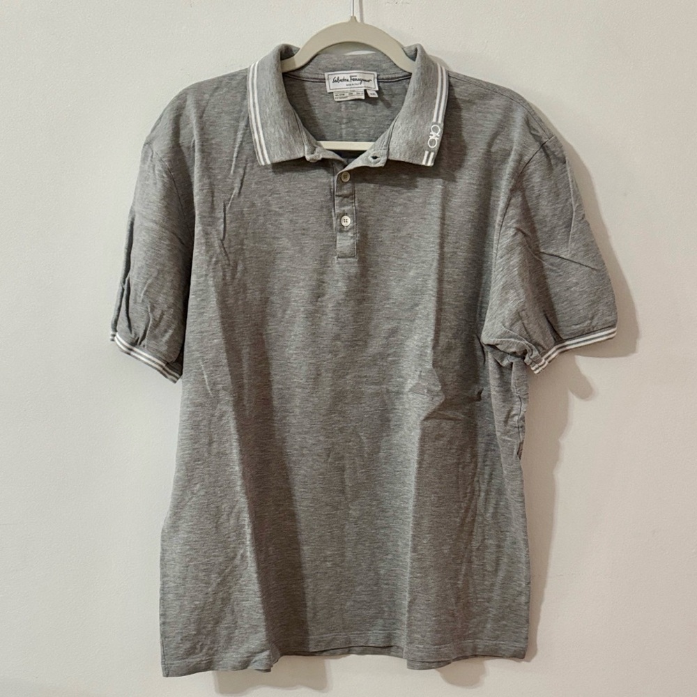 Salvatore Ferragamo Light Gray Polo Shirt